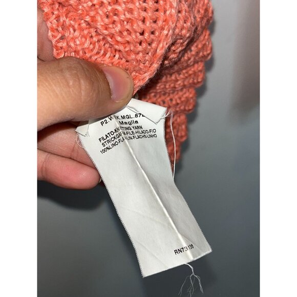 Max Mara Weekend Linen Womens V-Neck Knit Sweater S Coral Size S Small - Picture 5 of 10